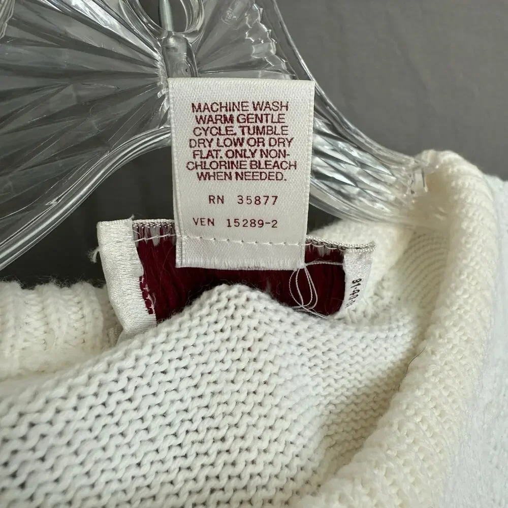 Vintage Worthington Sweater 80s Floral Embroidery Hearts Kitsch Cute Size Medium